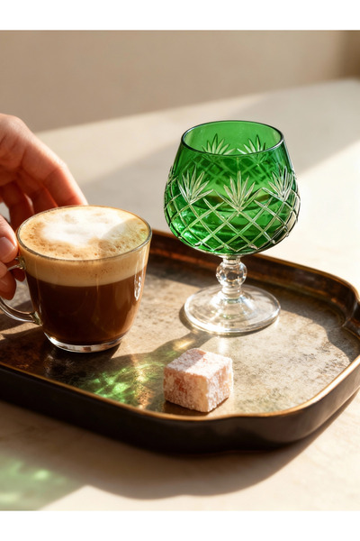 Margerie Crystal Goods كأس مارجيري أرا بوهيميا كريستال مقطوع يدويًا سعة 250 م...