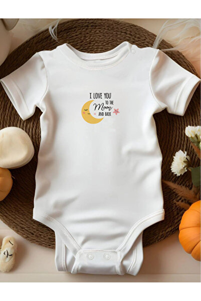 bebek perisi تصميم مكتوب عليه I Love You To Moon And Back مصنوع من القطن العض...