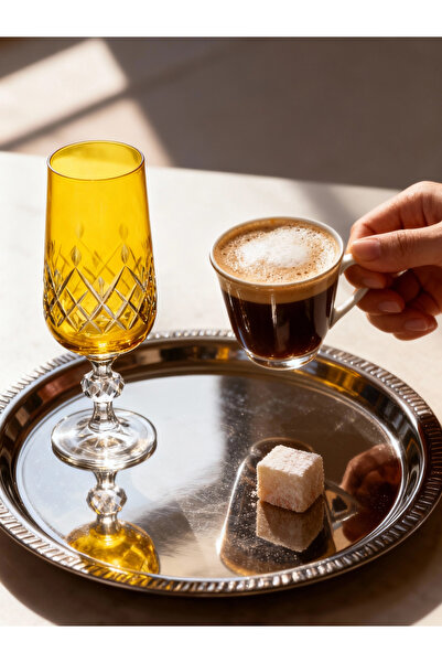 Margerie Crystal Goods Margerie Aria Bohemia Crystal Hand Cut Coffee Side Wat...