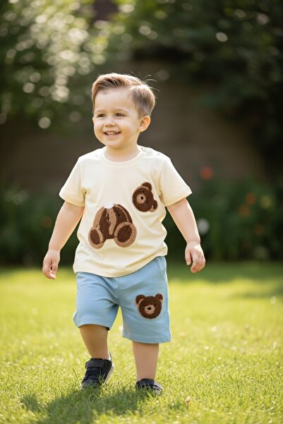 Ercahome tekstil Boys' Summer T-Shirt and Shorts Two-Piece Set 9/24 Months