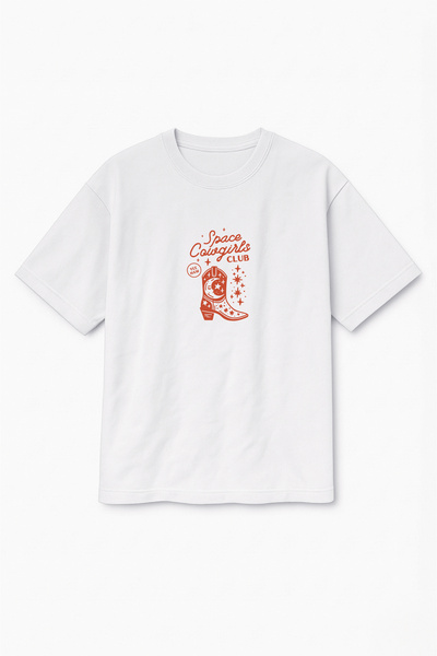 Altair Tr Oversize Unisex Space Cowgirls Club Printed T-Shirt