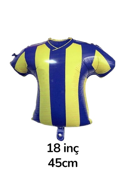 CAVAŞ sun hat Sarı Lacivert Çizgili Forma Şekilli Folyo Balon - FB Temalı Doğ...