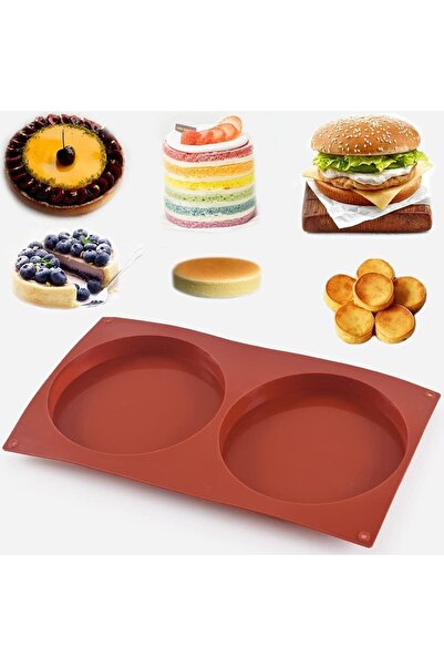 Dharst Silicone round cake mold with 2 cavities D 10 cm, H 3cm