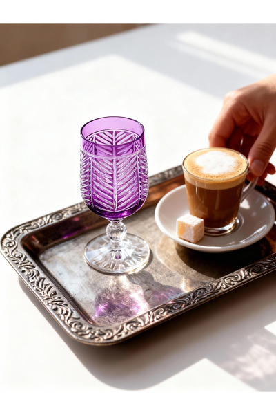 Margerie Crystal Goods كوب قهوة مارجيري لانزا بوهيميا كريستال مقطوع يدويًا سع...