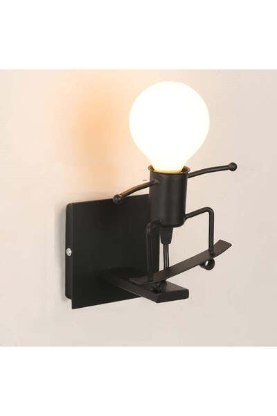 Vivendo Lampa metalica retro industriala tip humanoid, soclu E27, diverse mod...