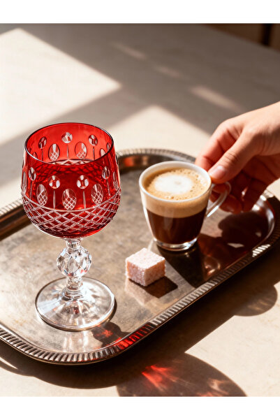 Margerie Crystal Goods كوب قهوة مارجيرى أوفيليا بوهيميا كريستال مقطوع يدويًا ...