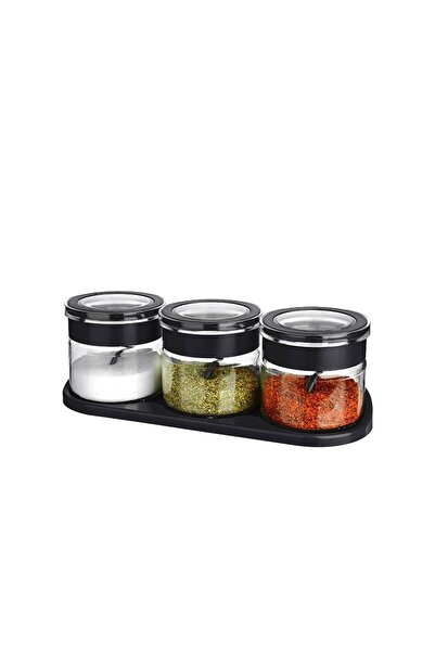 Bundeba Jarkin 3 Lü Dekoratıf Cam Baharatlık Set 300 Ml