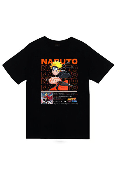 fame-stoned Naruto - Naruto Uzumaki - Anime Printed Unisex 100% Cotton Black ...