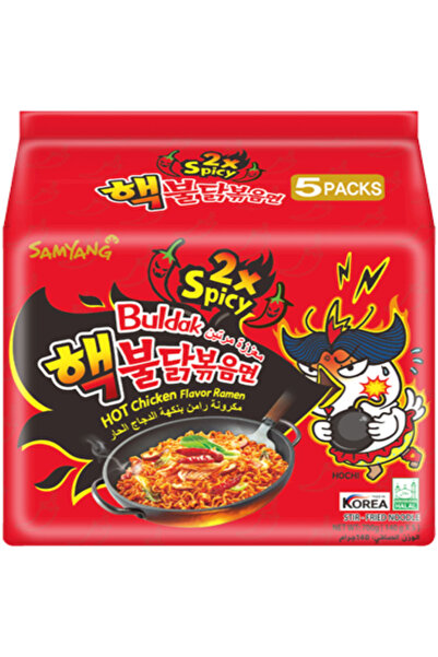 SAMYANG Buldak 2x Spicy Hot Chicken Flavor Ramen, 140 gm x 5