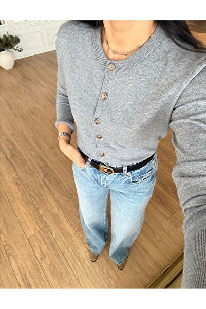 CADDELAMODA Crew Neck Buttoned Knitwear Cardigan