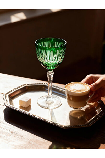 Margerie Crystal Goods كأس مارجيري جريب الكريستالي المقطوع يدويًا بسعة 165 سم...