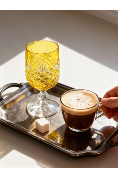 Margerie Crystal Goods كوب مارجيري أرا بوهيميا كريستال للقهوة والماء بسعة 135 مل