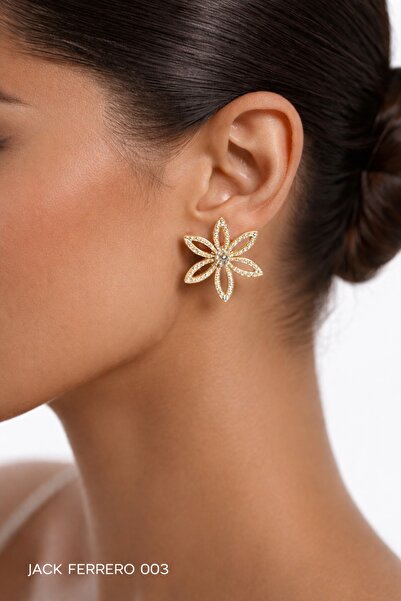Jack Ferrero Gold Jasmine Stud Earrings
