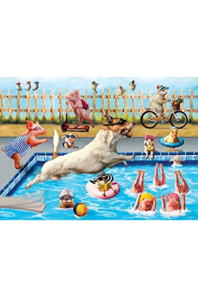 Eurographics Puzzle 500 piese XXL - Crazy pool day by Lucia Heffer (Eurograph...