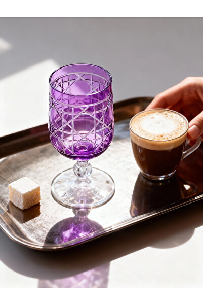 Margerie Crystal Goods Margerie Gloria Bohemia Kristal El Kesimi Kahve Yanı S...