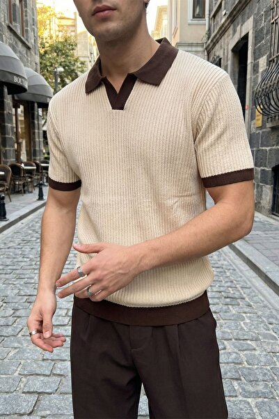 Livio Ferri Köyten Regular Fit Men's Short Sleeve Knitwear Polo Neck T-Shirt ...