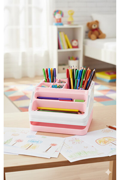 Çok Fonksiyonlu Masa Üstü Organizer - Çocuk Odası Kalemlik , ofis ve makyaj organizeri