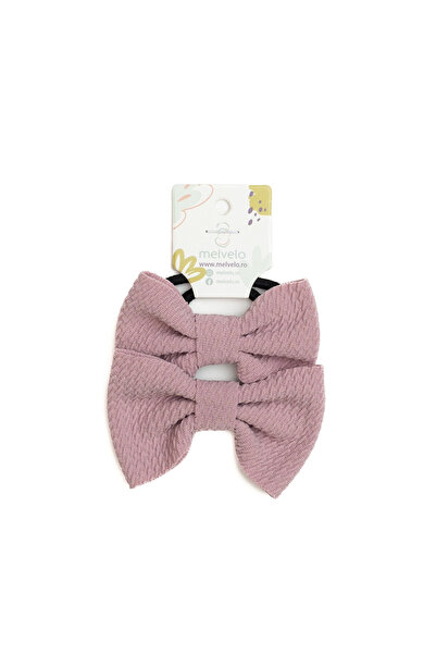 melvelo Set de 2 elastice de păr cu fundă, bebeluși, - Liliac Prăfuit