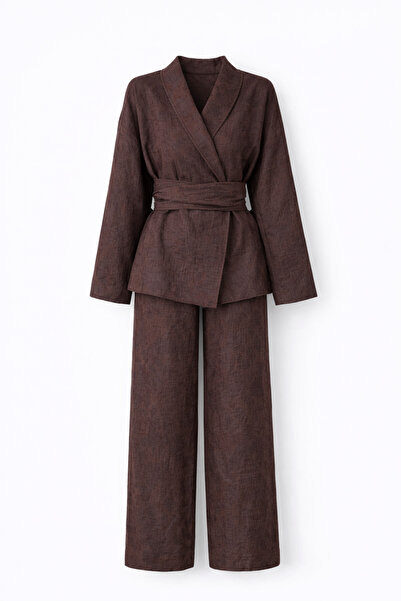 HAZELANNA jacard Set kimono maro