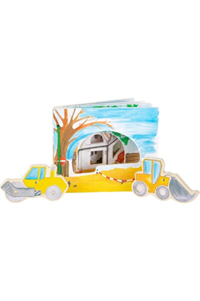 Small Foot Carte interactivă din lemn, Small Foot, Micul șantier, 12 luni+