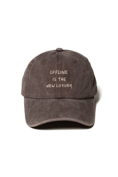 Nome Studio Nakışlı Kahve Şapka Yıkamalı Kumaşlı ve Bej Yazı Nakışlı Şapka Pa...