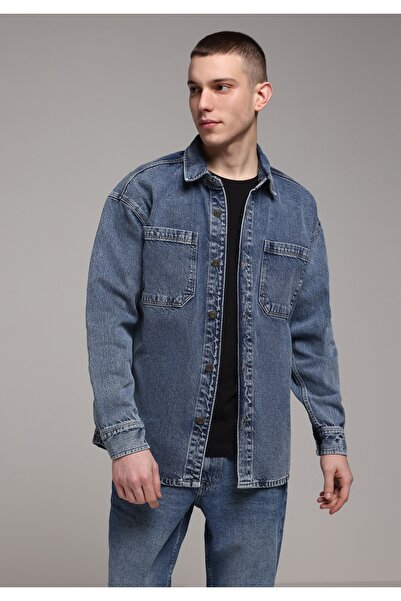 Colin's Oversize Fit Men's Blue Shacket