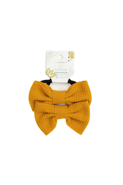 melvelo Set of 2 hair elastics with bow, baby, - Honey Bee