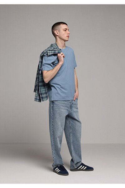 Colin's Baggy Fit Mid Waist Wide Leg Men's Light Indigo Denim Jean Trousers