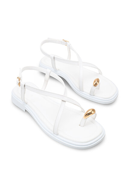 Riccon Women's Flip Flop Sandals 00121005 White Rustic