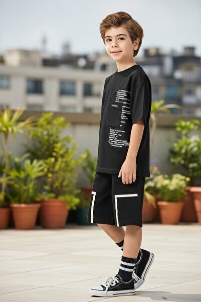 Ercahome tekstil Summer Boys' Two-Piece Set with T-Shirt and Long Shorts 5/6/...