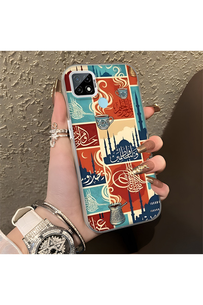 Hontinga حافظة هاتف Realme C21 متوافقة مع الحواف السيليكونية الصلبة والمضادة ...