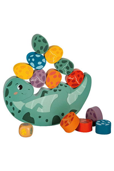 Small Foot Jucărie de stivuire și echilibru din lemn FSC, Dino ,Small Foot, 1...