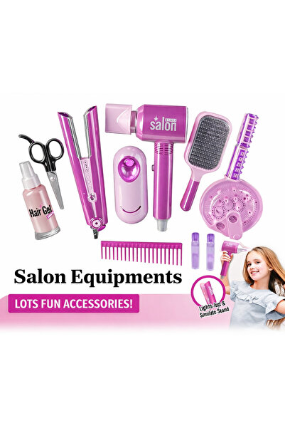 OEM 16-piece children's hairdressing set with hairdryer and hair straightener...