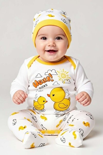Ardy Nadal Duck Printed Baby Set Bodysuit Set 3-6 Months