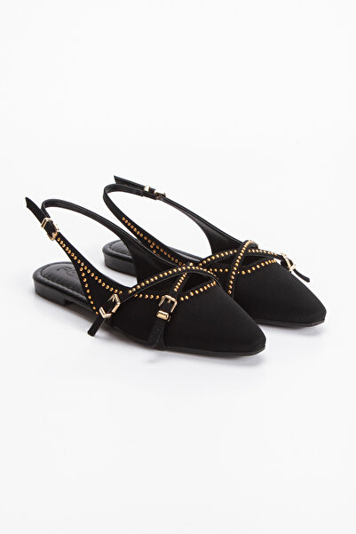 DYG STORE Women's Gold Accessory Ballerinas