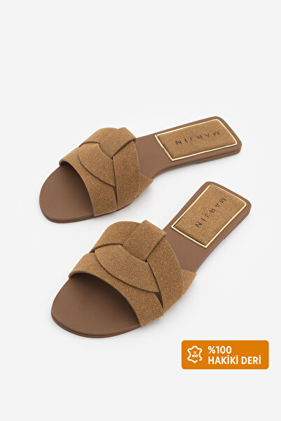 Marjin Women's Strappy Daily Slippers Siyso Taba Suede