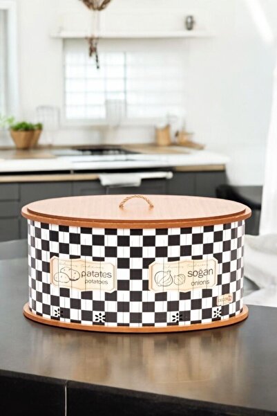 FeyzaDesign Ahşap Bölmeli Sebze Sepeti, Büyük Boy Patates ve Soğanlık, Şık Ta...