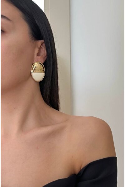 AychaAksesuar Vip series cream gold color detailed brand model pinterest earr...