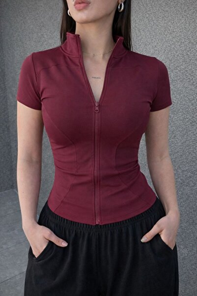 EDVESS Zippered Aesthetic Crop T-Shirt