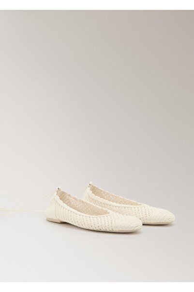 MANGO Woman Örgü bantlı babet ayakkabı