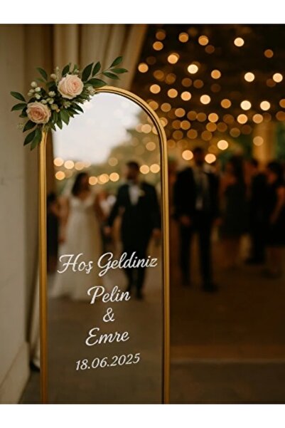 İsabella Accessories Düğün Nişan Söz Kına Ayna Yazısı Sticker Nişan karşılama...