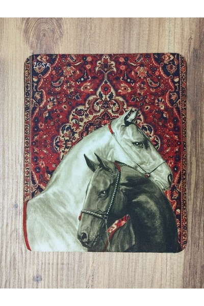 ZOSA Kilim ve Siyah Beyaz At Mousepad 17x21cm