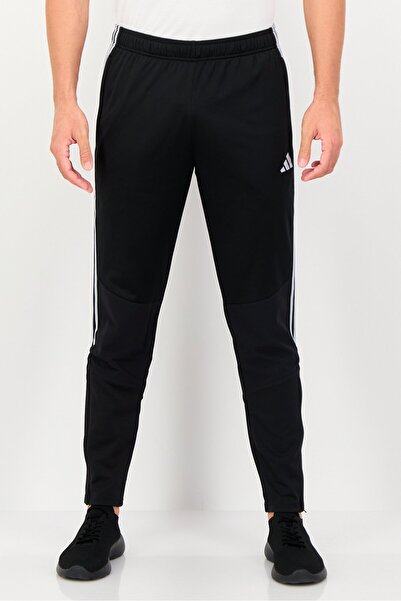 adidas بنطال رياضي رجالي مناسب للأنشطة الخارجية بشعار العلامة التجارية، أسود