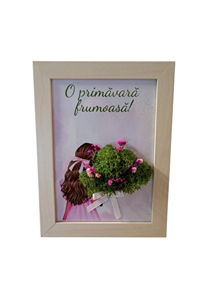 roviana Decorative painting gift for March 8 - stabilized lichens and dried f...