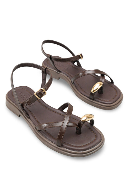 Riccon Sandale Flip Flop pentru damă 00121006 Maro Rustic