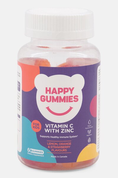 happy gummies 60 Pcs Vitamin C With Zinc Supplements, Purple