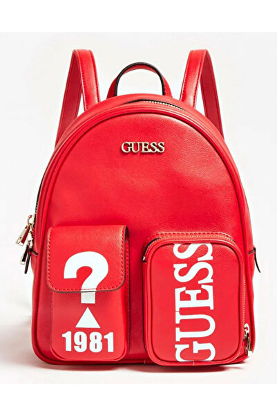 Guess women's -leather backpack with Utility Vibe logo, Women, Red