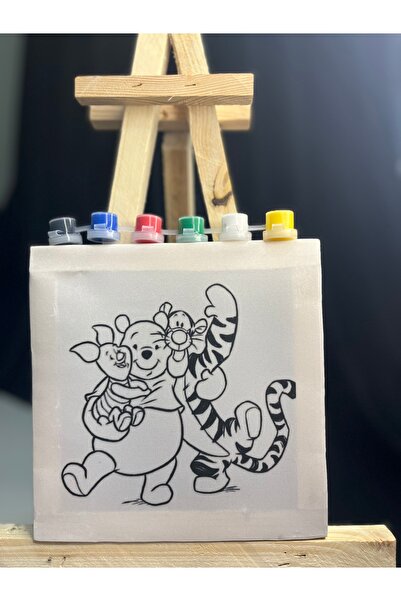 obelleatelier Winnie The Pooh 20x20 Tuval Boyama Seti – 6 Renk Boya ve Fırça ...