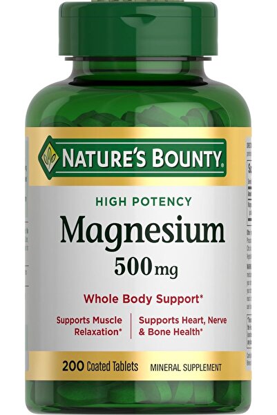 Nature's Bounty Magnesium, Bone and Muscle Health, 500 mg, 200 Count