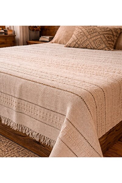 SHAL HOME Ethnic Pattern Cotton Bedspread-200X230Cm